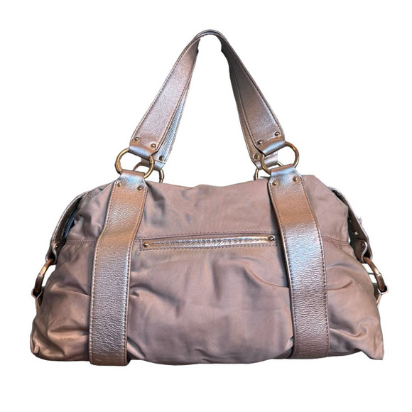 Michael Kors Champagne Gold Mini Duffel Satchel Hand Bag - Picture 10 of 10